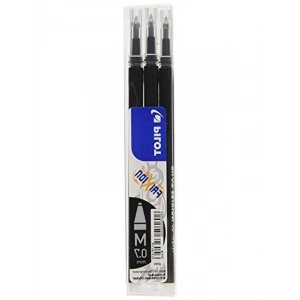 3lü Siyah 0,7 mm Frixion Ball Kalem Yedeği, Kaliteli Yazım