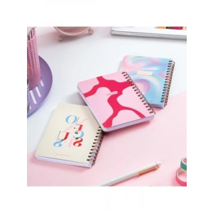 3lü Spiralli Çizgili Defter Seti - Soyut Gradient Tasarım