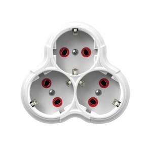 3lü Topraklı Papatya Priz (Beyaz)