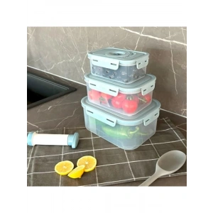 3lü Vakumlu Ürün Saklama Kabı Seti