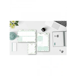 3lü Yaprak Desenli Masaüstü Planlayıcı Seti