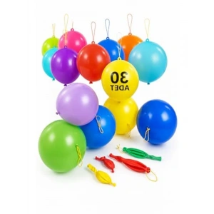 30 Adet Lastikli Zıpzıp Balon, Eğlenceli Parti ve Etkinlikler İçin