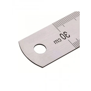 30 cm Çelik Cetvel - İnç Ölçülü, Dayanıklı ve Kullanışlı