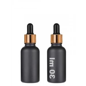 30 ml Mat Siyah Cam Damlalıklı Serum Şişesi - 2 Adet
