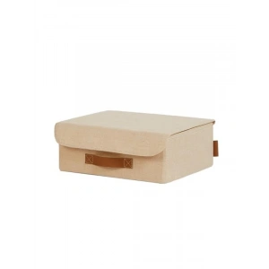 30 x 23 x 11 cm Jüt Keten Kumaş Kapaklı Kutu