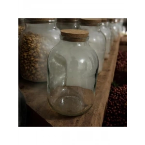 3000 cc Kapasiteli Mantar Kapaklı Cam Kavanoz