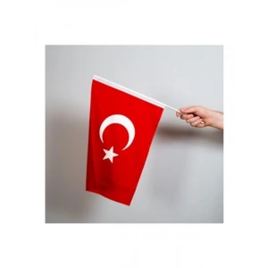 30x45 cm Boyutunda Türk Bayrağı, 100 Adet Alpaka Kumaş