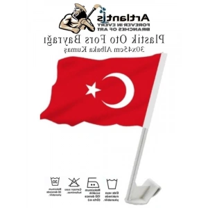 30x45 cm Plastik Oto Bayrak, Araç İçin Takılabilir Türk Bayrağı