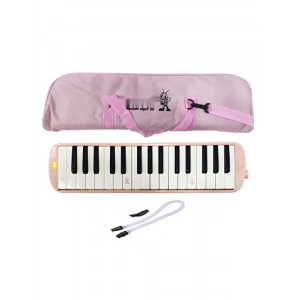 32 Tuşlu Melodika, Pastel Pembe Renk, Taşıma Çantası ile