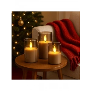 3200K Sıcak Işık ile 3’lü LED Mum Seti, Pilli