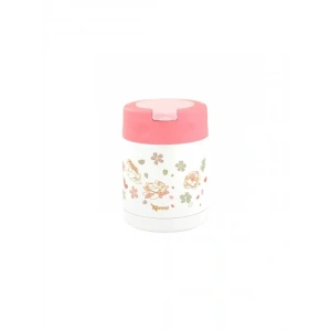 350 ml kapasiteli içli termos, pembe çelik kaşıkla