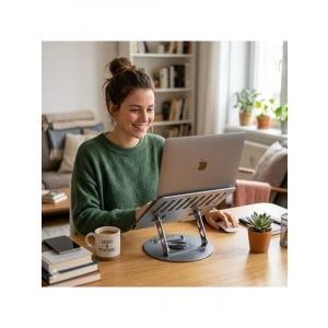 360° Dönebilen Metal Laptop Standı, Katlanabilir Tasarım