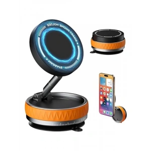 360° Döner Başlıklı Manyetik Araç Telefon Tutucu - Turuncu