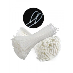 3,6x300 mm Beyaz Plastik Kablo Bağı - 100 Adet