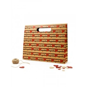 38x30 Kalp Harmanı Zarf Model Karton Çanta, Hediye Kutusu