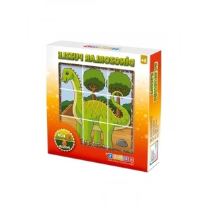 3D Küp Puzzle Seti - 9 Küp ile Dinozor Eğlencesi