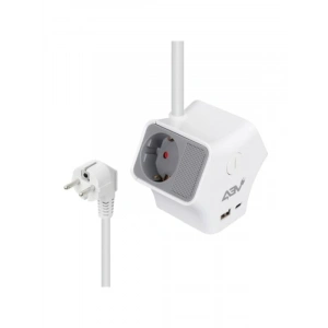 3’lü Anahtarlı Grup Priz, 3680W 16A, 2 USB ve 1 Type-C Çıkışlı