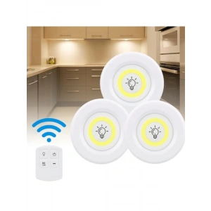 3’lü Kablosuz LED Spot Işık Seti - Uzaktan Kumandalı