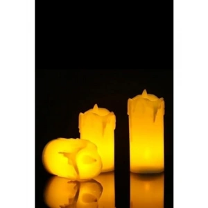 3’lü Pilli Dekoratif LED Mum Işıkları - Gerçek Alev Efekti