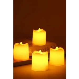 4 Adet Mini Led Mum Seti, Pilli ve Dumansız Dekoratif Işık