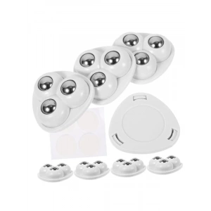 4 Adet Mini Yapışkanlı Mobilya Tekerleği - Çok Amaçlı Kullanım için