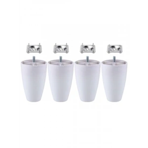 4 Adet Oval Plastik Ayak - 12 cm Beyaz Mobilya Ayağı