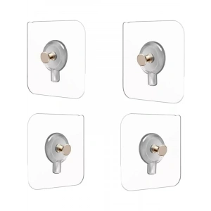 4 Adet Yapışkanlı Duvara Monte Kanca Seti, İz Bırakmayan