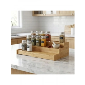 4 Basamaklı Genişletilebilir Bambu Baharatlık Standı