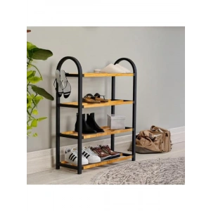 4 Bölmeli Ahşap Ayakkabılık, 8 Çift Kapasite