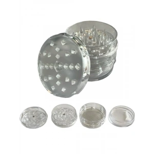 4 Katmanlı Şeffaf Plastik Baharat Öğütücü (60MM)