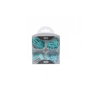 4lü Gökkuşağı Kutu Ataş ve Raptiye Seti, Turkuaz