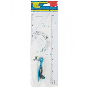 4lü Pergelli Maxi Cetvel Seti, 30 cm