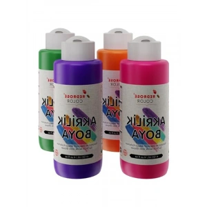 4lü Renkli Akrilik Boya Seti, 120 ml Her Renk