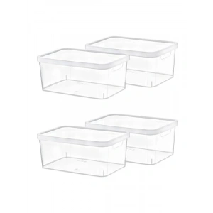 4lü Şeffaf Kapaklı Saklama Kutusu Seti, 4.5 LT