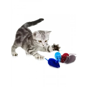 4lü Sesli Fare Kedi Oyuncağı Seti