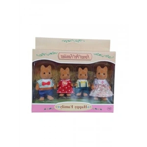 4lü Tilki Ailesi Figür Seti, Anne Baba ve Yavru Tilki