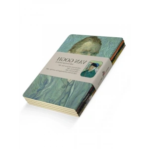 4lü Van Gogh Temalı Çizgisiz Defter Seti, A6 Boyut, Esnek Kapak ve Oval Kenar