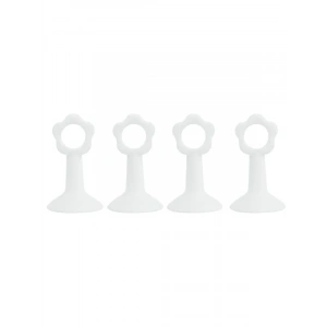 4lü Vantuzlu Kapı Kolu Stoperi, Beyaz Silikon