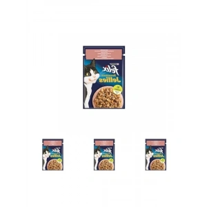 4 Paket 85 Gr Somon ve Karidesli Kedi Yaş Maması