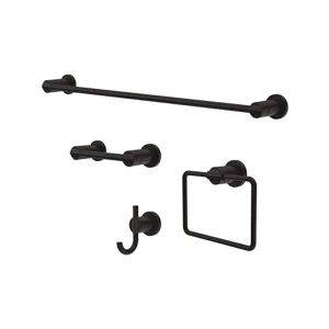 4 Parça Banyo Donanım Kiti, Mat Siyah