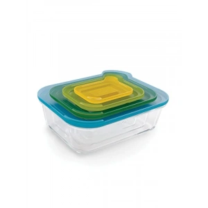 4 Parçalı Cam Saklama Kabı Seti, Kompakt Tasarım