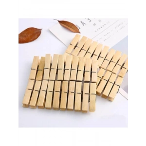 40 Adet Bambu Çamaşır Mandalı - 6 cm Uzunluk