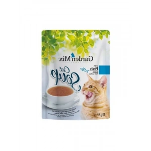 40 gr kapasiteli balıklı kedi çorbası, sağlıklı ve lezzetli