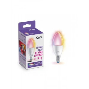 40W Renkli Akıllı Mum Tipi Ampul, C37 E14, Enerji Tasarruflu