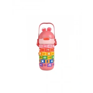 430 ml Kapasiteli Pembe Pipetli Çelik Matara - Taşınabilir