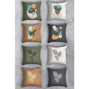 43x43 cm Çift Taraflı Baskılı Kırlent Kılıfı Seti (8 Adet)