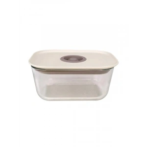 470 ml Kapasiteli Dikdörtgen Saklama Kabı - Bej Renk