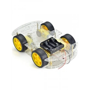 4WD Robot Araba Platform Kiti - Şeffaf Parçalar ile Yapım