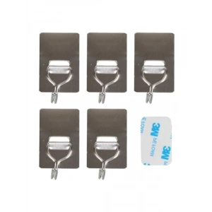 5 Adet 304 Paslanmaz Çelik Yapışkanlı Kanca Askılık - Su Geçirmez