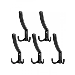 5 Adet Noktalı Metal Portmanto Askı, Siyah Elbise Askılığı Seti